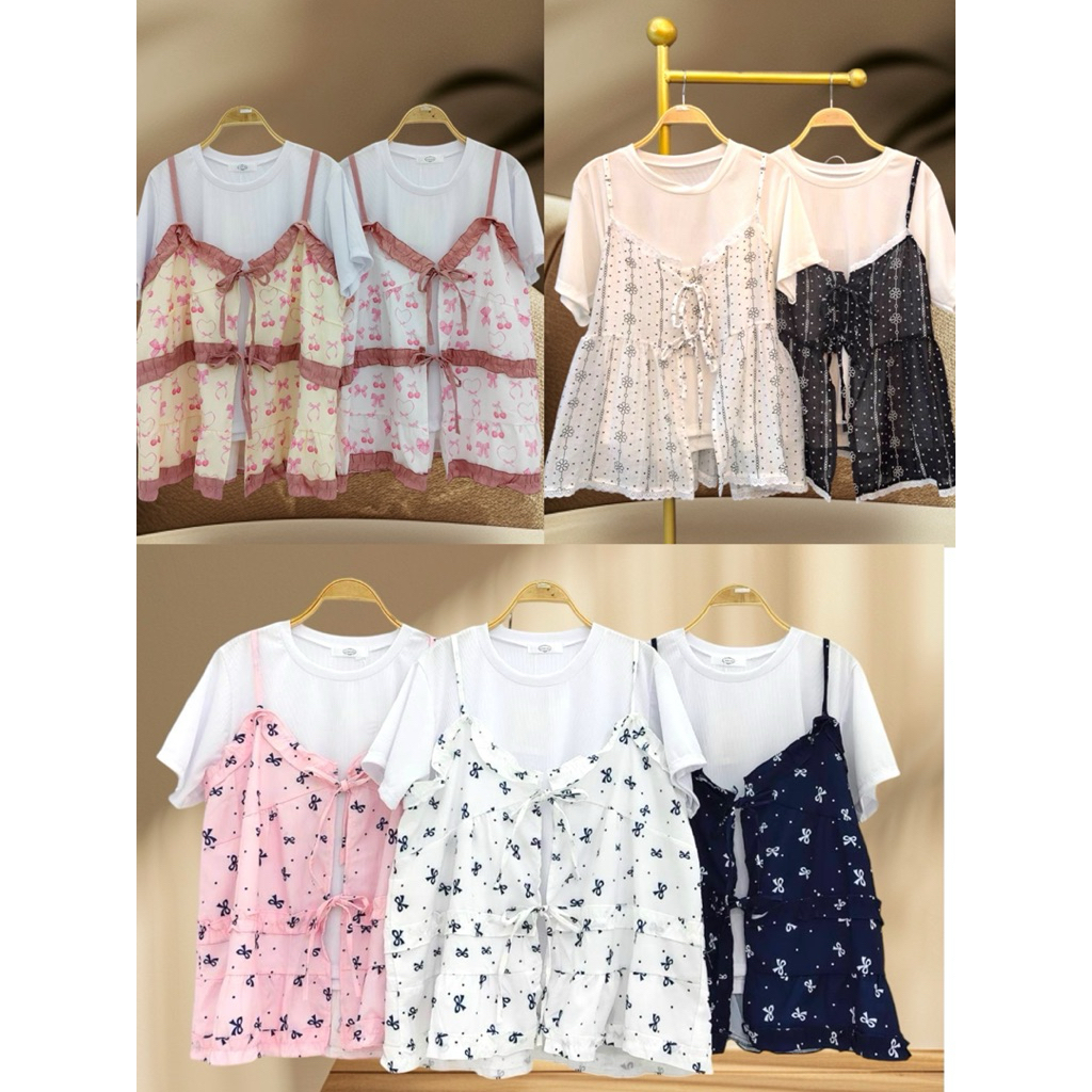 Plussize เสื้อ2ชิ้น งานสาวอวบ หน้าผ้า(40-50) เสื้อสาวอวบ ใส่แล้วพรางหุ่น งาน2ชิ้นแยกออกจากกัน