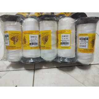 ด้ายไนล่อนแท้ 100% ตราเรือใบ สานแห เบอร์ 3/4/6/9/12/ สีขาว สีดำ สีเขียว น้ำหนัก 100 กรัม งานประมง