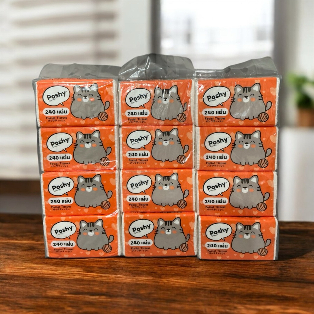 ทิชชู่พอชชี่ poshy (3แพ็ค) 12ห่อ 240แผ่น - รูปที่ 6