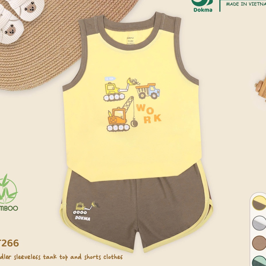 Dokma (8-14.2kg) ชุดเสื้อกล้ามเด็ก ผ้าโมดาล - Baby Tank Top Clothes DT200 (6-9M , 9-12M, 12-18M, 18-24M, 24-36M)
