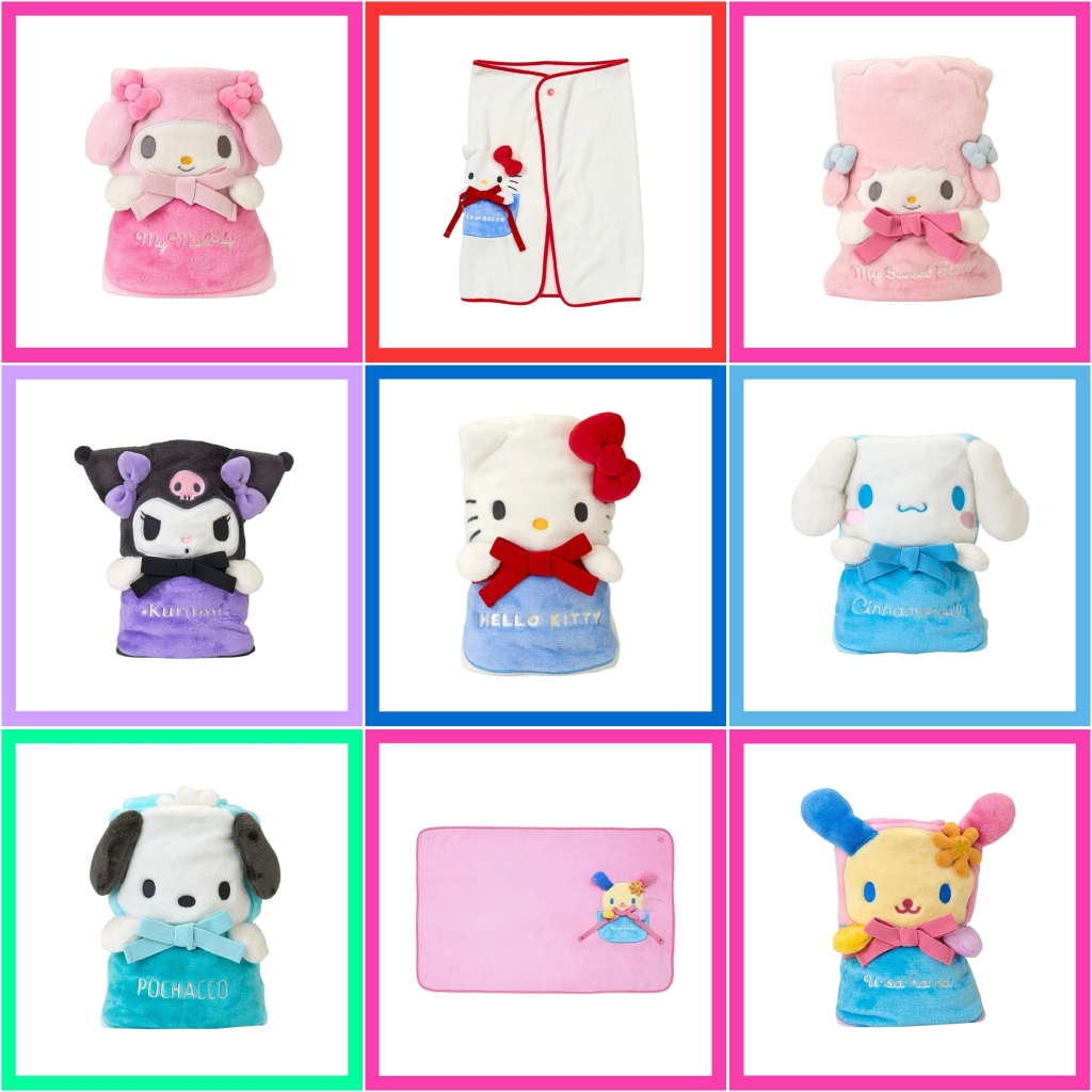 💙 แท้ 100% ผ้าห่ม Sanrio blanket 💖 70*100 cm ผ้าห่มคิตตี้ ผ้าคลุม หมอน ผ้าคลุมไหล่ Kitty Kuromi Hang