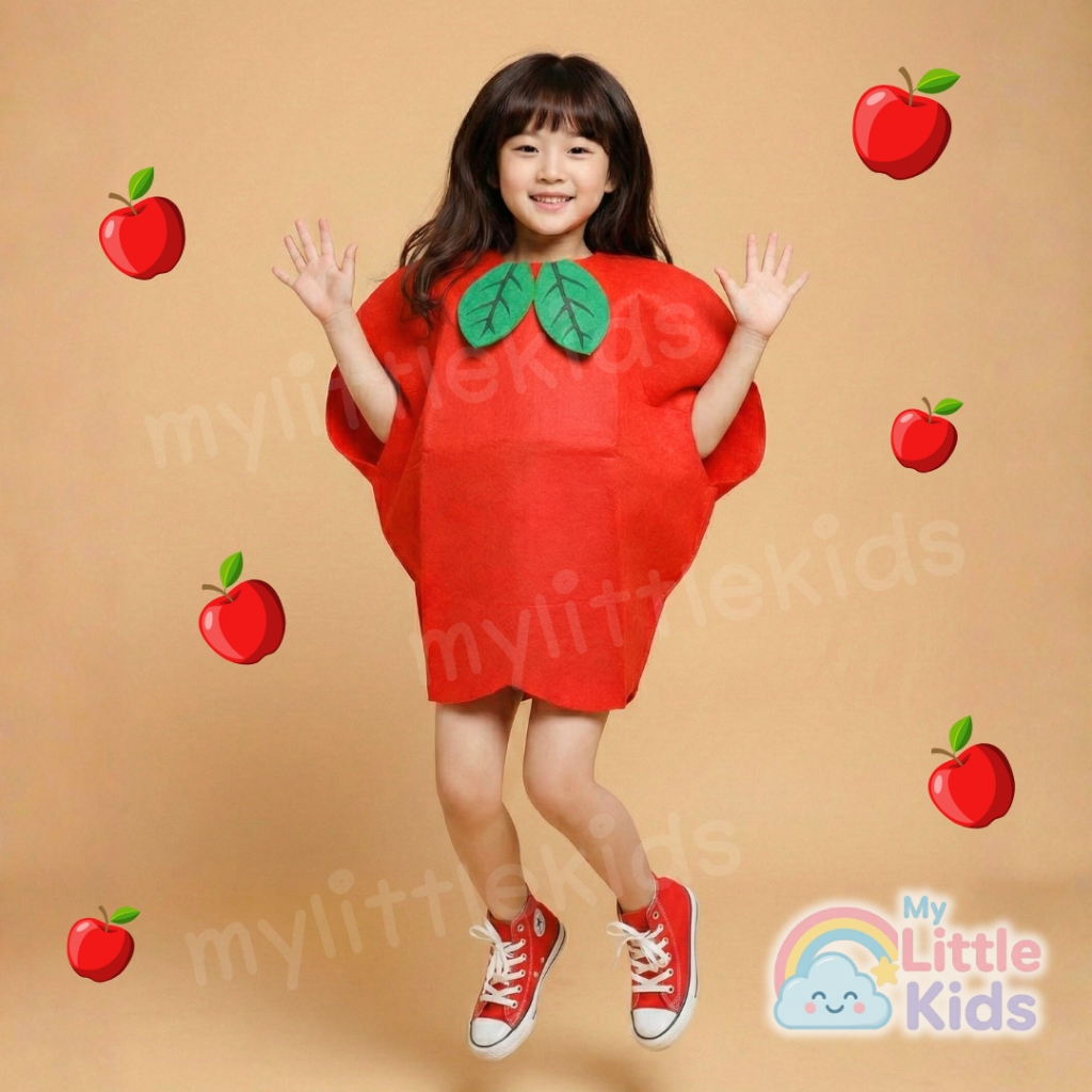 ชุดแฟนซี ชุดผลไม้ ชุดผัก ชุดแอปเปิ้ล เด็กและผู้ใหญ่ ชุดกิจกรรมโรงเรียน Apple Costume ทรงสวย ชุดแสดง วันเด็ก
