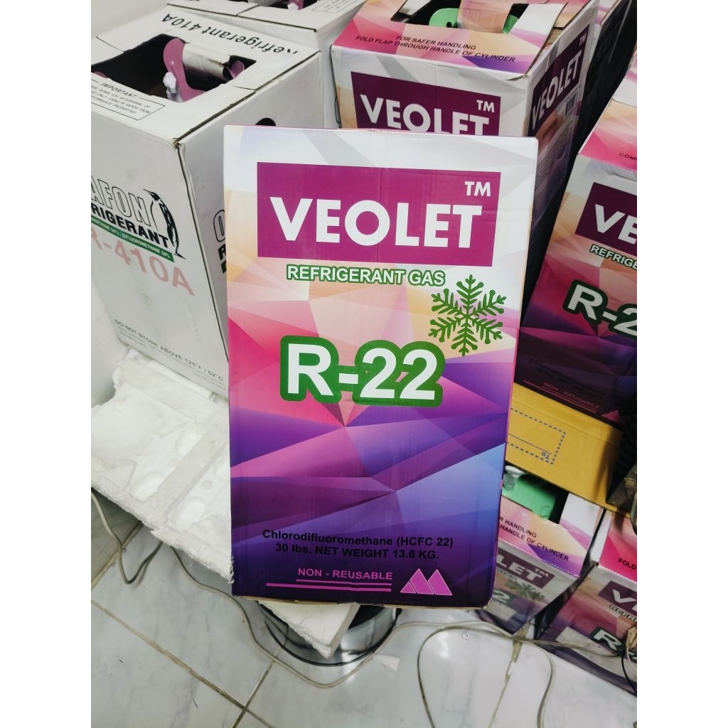 น้ำยาแอร์ R22  ยี่ห้อ VEOLET  ขนาด 13.6kg  มีของพร้อมจัดส่ง