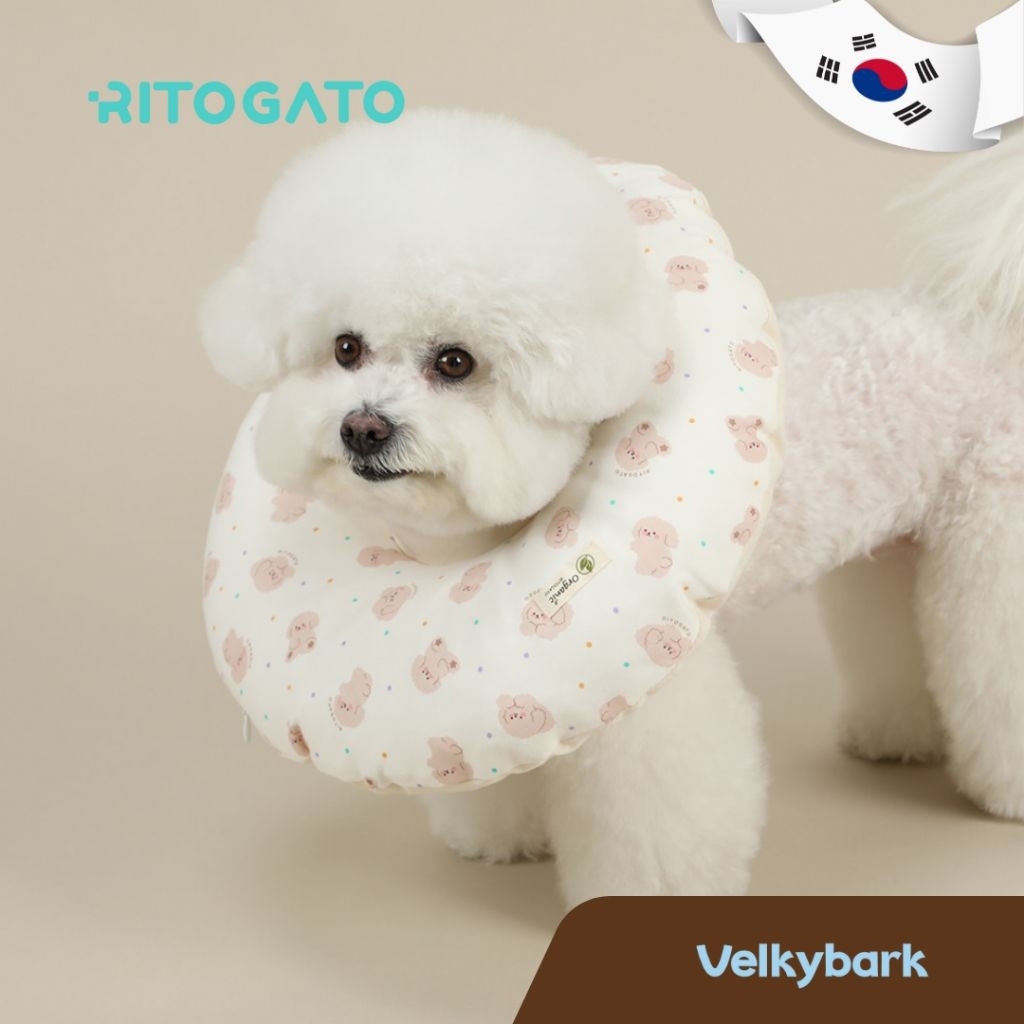 VELKYBARK [พร้อมส่ง] Ritogato คอลล่าสัตว์เลี้ยง ปลอกคอกันเลีย นุ่ม ลำโพงกันเลีย