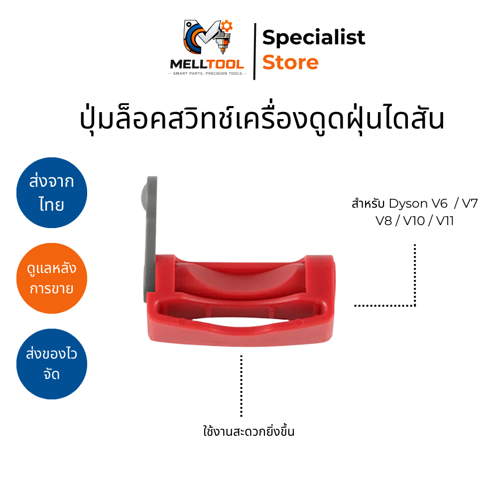 Dyson Trigger Lock ตัวล็อคปุ่มกดไดสัน ไม่ต้องกดค้าง สบายนิ้ว ติดตั้งง่าย สำหรับ V6 V7 V8 V10 V11 V15