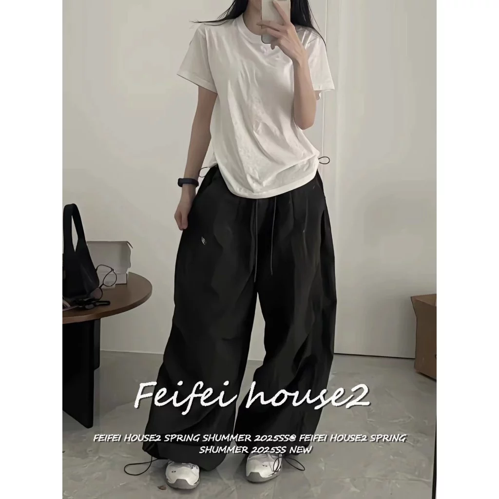 [Women's Jazz Dance Wide-Leg Pants]ผู้หญิงสไตล์เรโทรอเมริกันแจ๊สแดนซ์กางเกงขายาวทรงกว้างสำหรับ