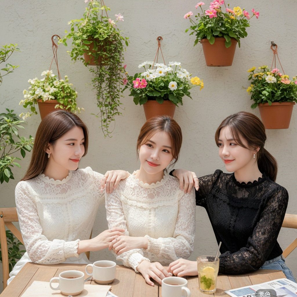 เสื้อแขนยาว ลูกไม้คอปีนแต่งระบายสไตล์คุณหนู เพิ่มความหรูหราด้วยลายทอละเอียด