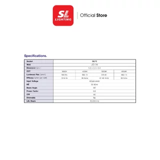 SL LIGHTING | GALAXY GU10 LED 7W 220V ขั้วหลอด GU10 Non-Dimmable CRI95