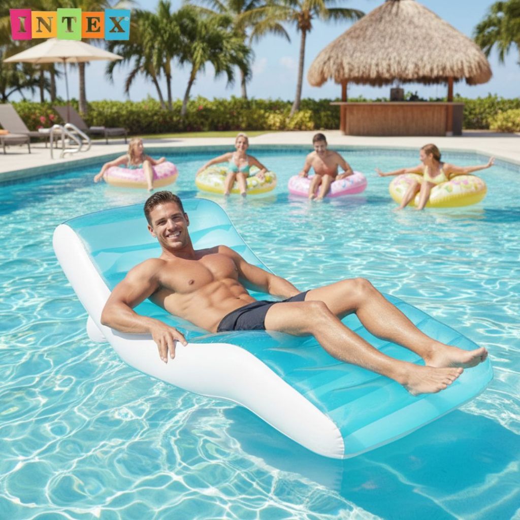 INTEX Splash Lounge 56874 ที่นอนลอยน้ำ เก้าอี้ลอยน้ำ แพผู้ใหญ่ รับน้ำหนักได้ 100kg ขนาดใหญ่