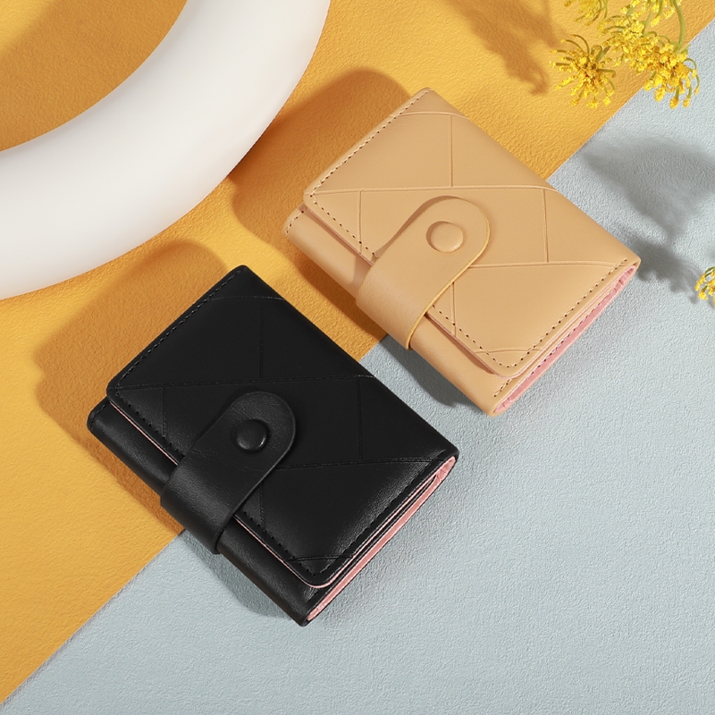 (B-2782) กระเป๋าสตางค์ใบสั้น หนังPu ขนาดเล็กแบบพกพาพกพาสะดวก แฟชั่นสําหรับสตรี แฟชั่นฤดูใบไม้ผลิ แฟชั่นมาใหม่ งานดี 5สี