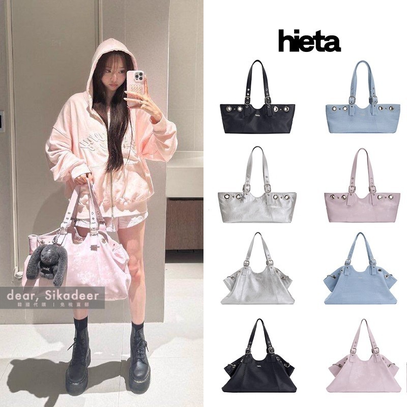 🦌🇰🇷 Hieta Becky กระเป๋าหิ้วขนาดใหญ่ กระเป๋าสะพายเดี่ยว กระเป๋าสะพายข้าง วินเทจ วินเทจ สาวฮอต ลม yk2