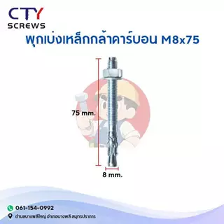 พุกเบ่ง พุกเวดจ์ คาร์บอน ชุบซิงค์ พุกเจาะ (CBH) พุกคอนกรีต 1pcs