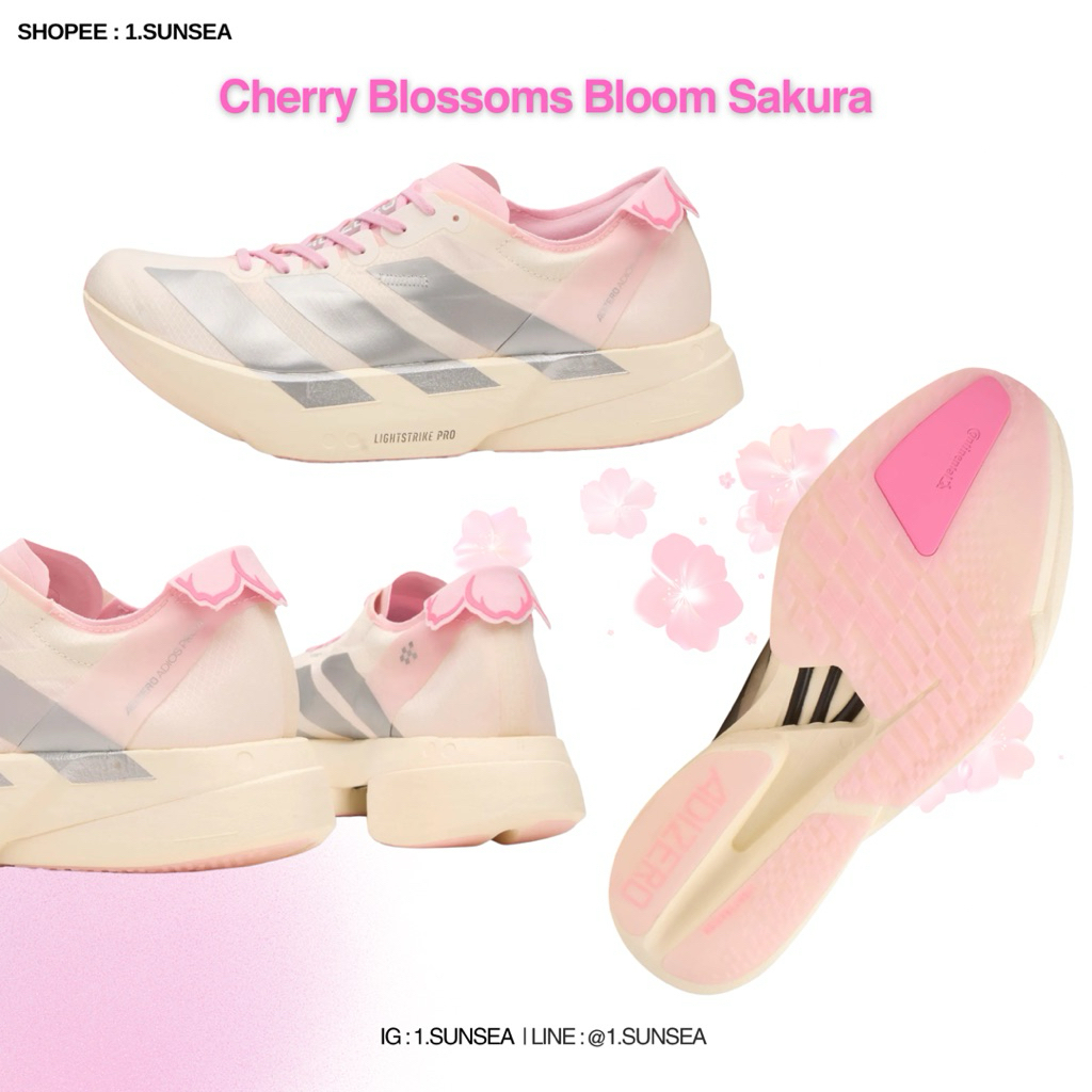 รองเท้าวิ่งคาร์บอน Adidas Adizero Adios Pro4 “SAKURA ” รับประกันของแท้ 100% รอ 14-17 วัน ราคา ถูกที่สุด ดีลบีเคเค แกลเลอรีภาพที่ 2