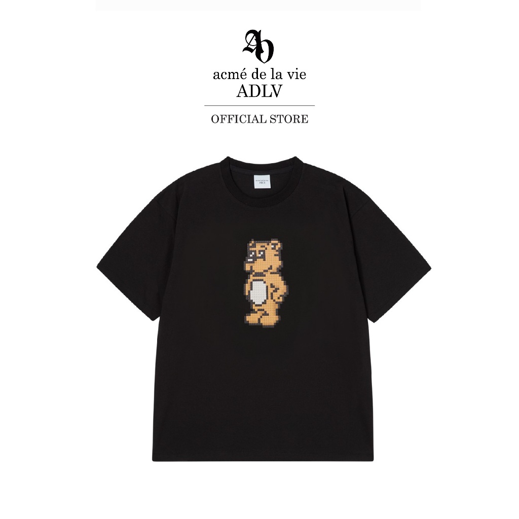 ADLV [acme de la vie] เสื้อยืด Oversize รุ่น Block Ac Bear Short Sleeve T-Shirt Black (50031SBKSSU_S