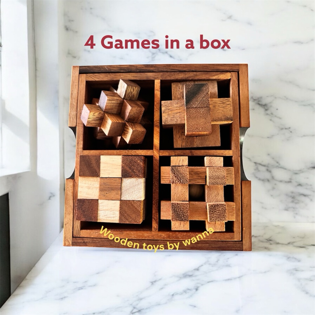 เกมส์ชุด 4 ชิ้น เกมส์รวม 4 ชิ้น 4 Games in a box ของเล่นไม้งานแฮนด์เมด