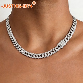 ⚡️2026 NEW⚡️ใหม่เพชรเต็มพนังยึดโซ่คิวบาน้ำแข็งเครื่องประดับแ…