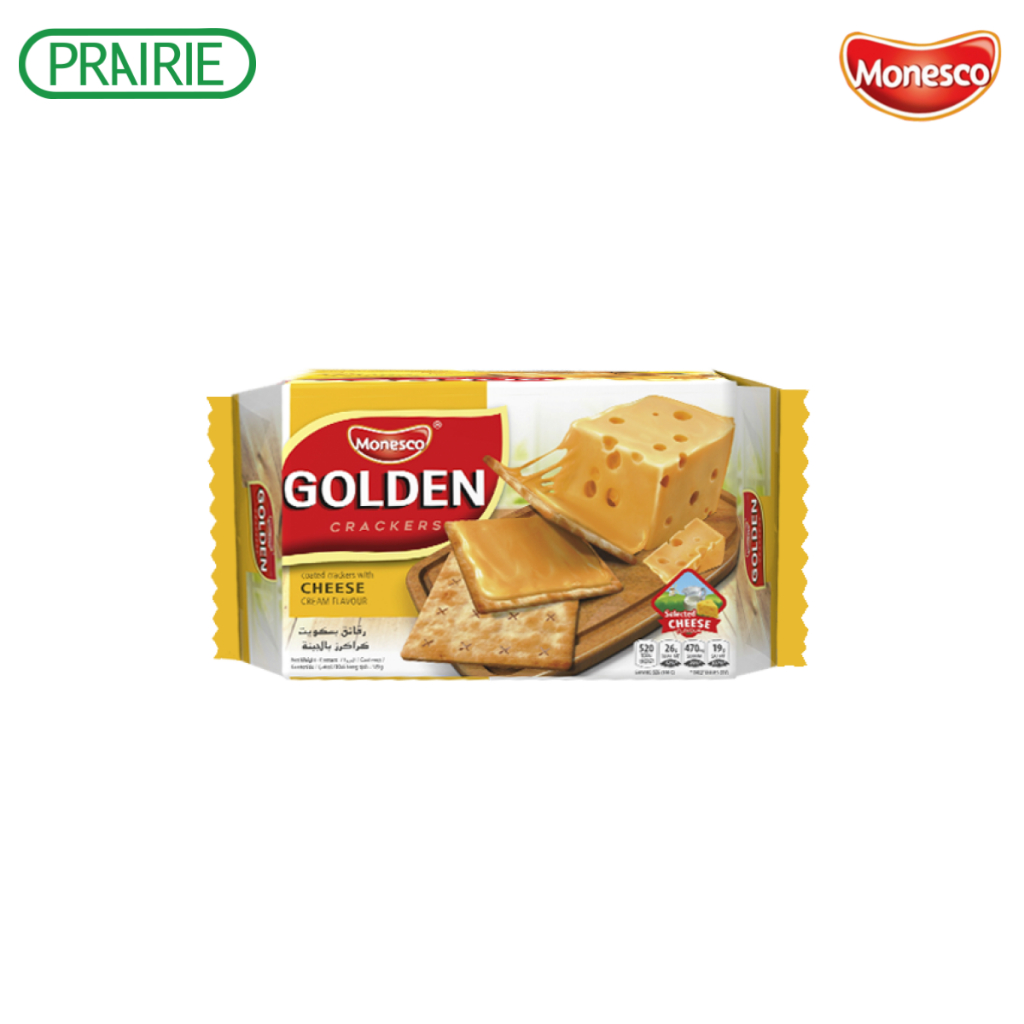 โมเนสโก้ โกลเด้น แครกเกอร์ ชีสครีม 120 กรัม ขนมอินโดนีเซีย / Golden Crackers Cheese Cream Flavour (Monesco Brand) 120 g