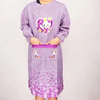 ชุดกันเปื้อน เสื้อคลุมกันเปื้อนแบบมีแขนยาว ลายสัตว์น่ารัก ผ้าฝ้ายผสมโพลีเอสเตอร์ สำหรับงานปาร์ตี้และห้องครัว พร้อมส่งทัน