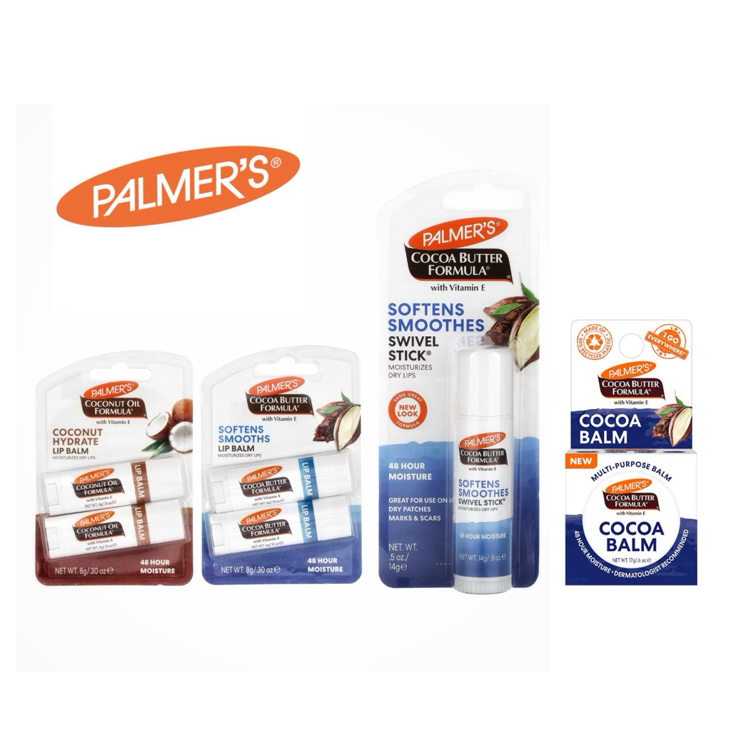 🐤Palmer’s ลิปบาล์ม ลิปมัน บาล์มอเนกประสงค์ สูตรโกโก้บัตเตอร์/ น้ำมันมะพร้าว เพิ่มความชุ่มชื้นพิเศษ แบรนด์แท้ 🇺🇸