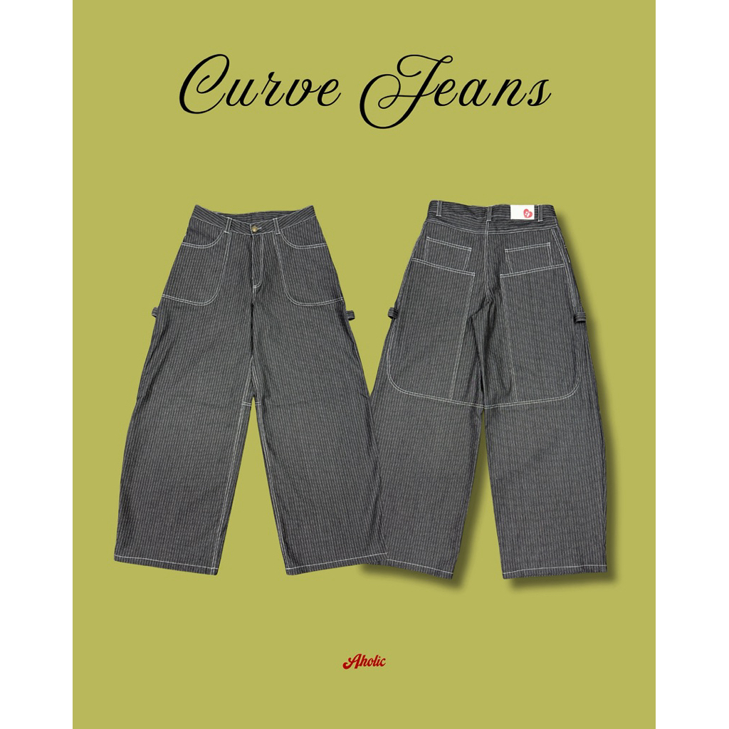 AHOLICBKK | CURVE JEANS - กางเกงทรง Barrel