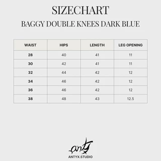 Double Knees Baggy Dark Blue กางเกงขายาว ทรง Baggy