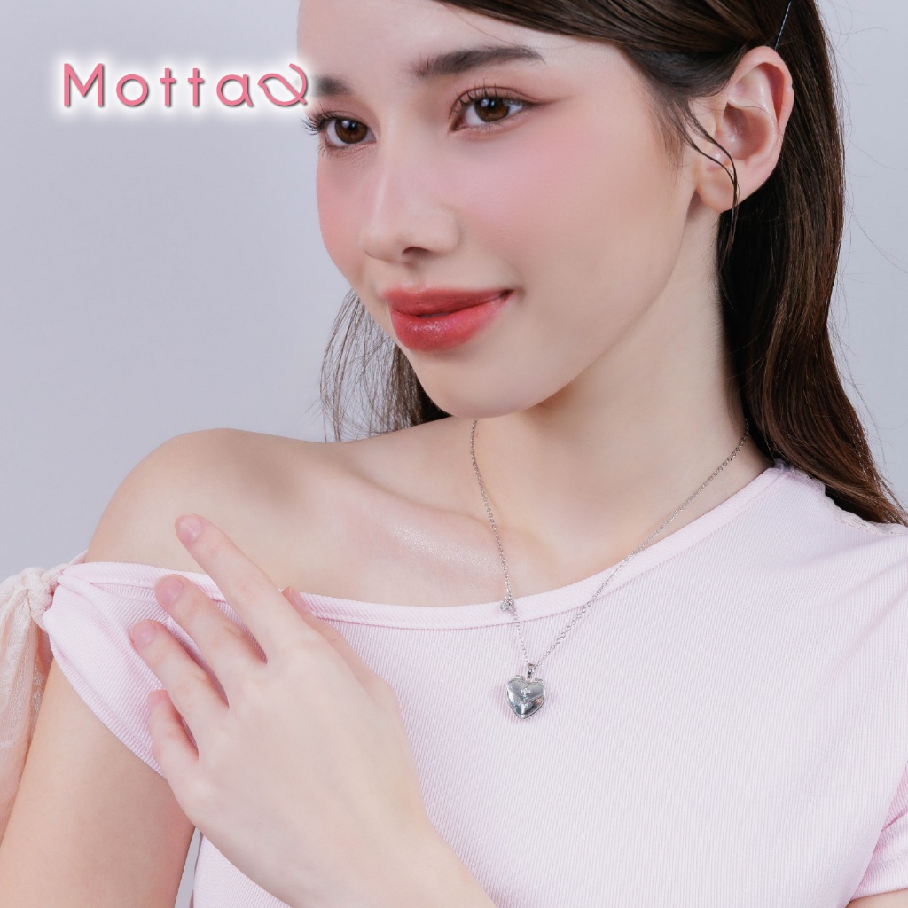 Motta Valentine Love Code Collection สร้อยคอชุบทองคำขาว ดีไซน์หัวใจสุดโรแมนติก