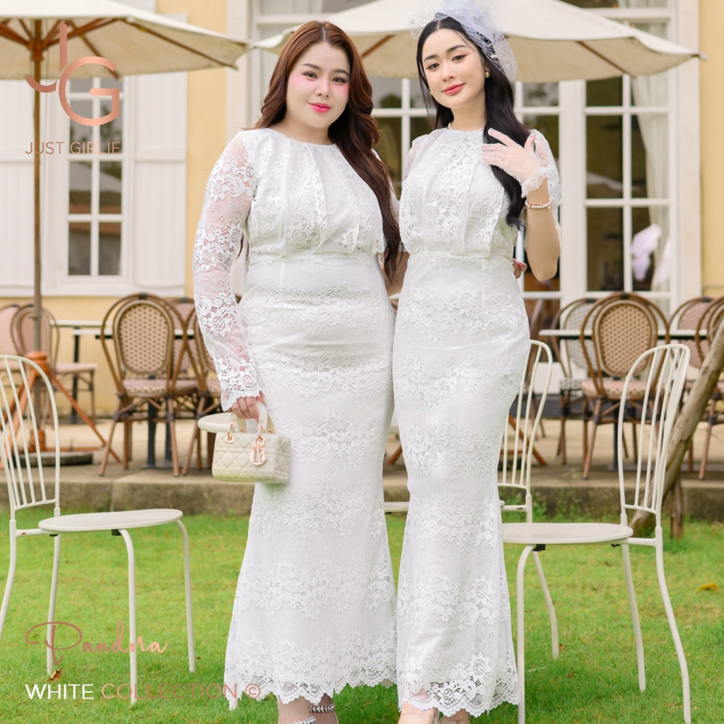 🔥ยอดขายดีอันดับ 1🔥เดรสสีขาว ชุดขาว ชุดลูกไม้สีขาว เดรสออกงาน ชุดขาวใส่ทำบุญไปวัด งานบวช งานแต่ง ราคาถูก มีไซส์ S M L XL