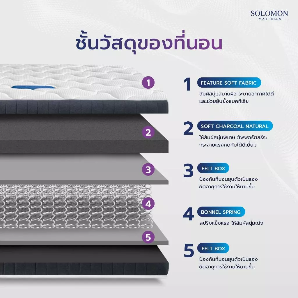 Solomon ที่นอนสปริง รุ่น Pyla Plus หนา 9 นิ้ว thumbnail 3