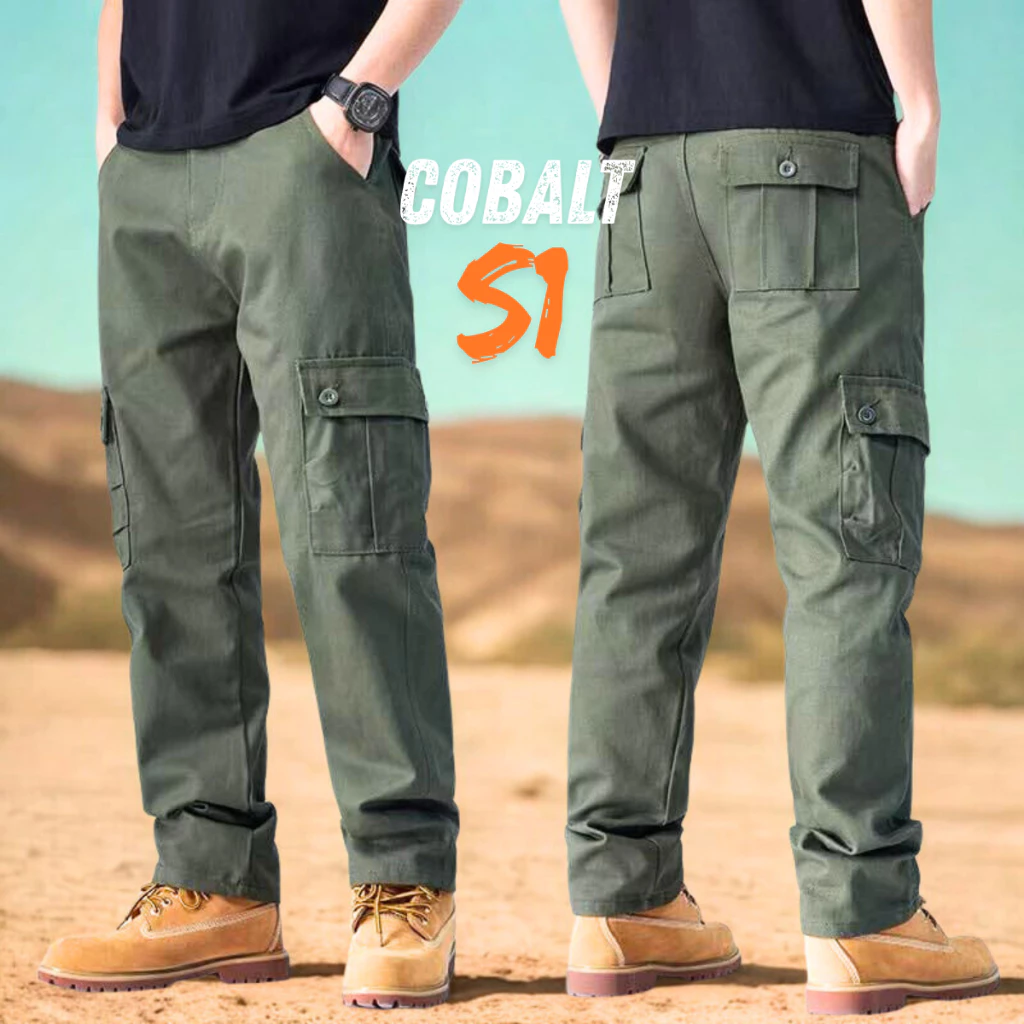 COBALT S1 กางเกงคาร์โก้ 6 กระเป๋า ผ้าคอตตอน ผ้าหนา ไซส์ 28-44 นิ้ว