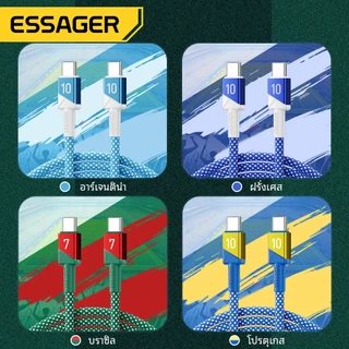 Essager 100W C-C สายเคเบิลข้อมูลชาร์จเร็วสีฟุตบอล for huawei xiaomi ip