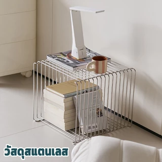 OSK Side Table โต๊ะข้างโซฟา ชั้นวางหนังสือและโต๊ะข้าง ห้องนั่งเล่น ห้องนอน INS สามารถเก็บหนังสือ/ของจิปาถะได้