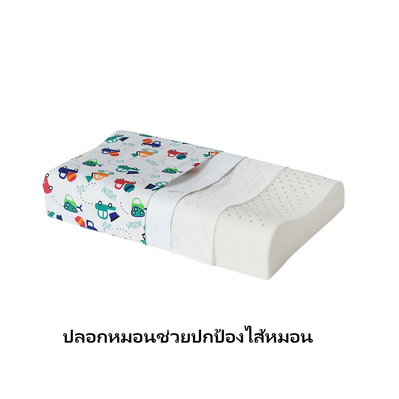 หมอนเด็ก หมอนยางพารา หมอน+ปลอกหมอน บรรเทาอาการปวดต้นคอ รูปที่ 3