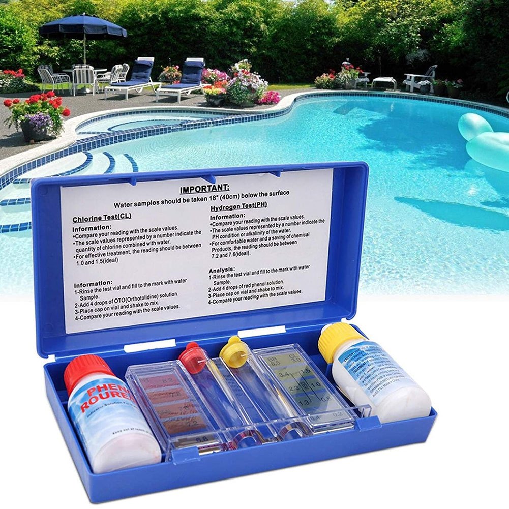 Water Tester Kit ชุดทดสอบคุณภาพน้ำคลอรีน PH,ชุดทดสอบเครื่องมือไฮโดรโปนิกส์อุปกรณ์เสริมสำหรับสระว่ายน้ำตู้ปลา