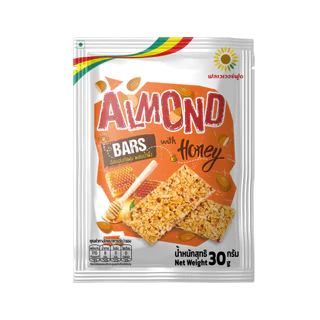 อัลมอนด์แผ่น 30 กรัม (5 ซอง/แพ็ค) Almond bar with Honey 30 g.(5 pieces/pack) Flowerfood