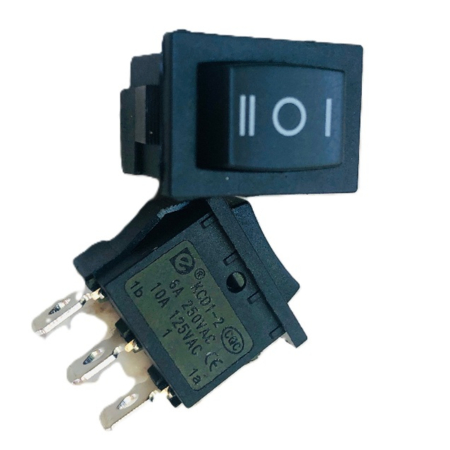 Switch KCD1-2 6A 250V (DAIER) เกรดดี!!! ขนาด15x21mm. สวิตซ์ 3ขา 3ทาง สีดำ ON-OFF-ON (สี่เหลี่ยม) มีพร้อมส่งในไทย