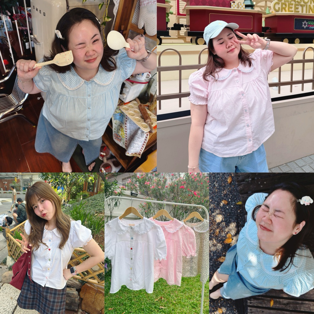 Lily เสื้อผ้าสาวอวบ คอบัว เเขนตุ๊กตา พรางเเขนดีมาก