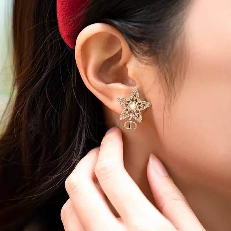 ต่างหูดาวห้อยตุ้งติ้ง  งานพรีเมี่ยม ทองเหลือง ก้านเงิน925 ไม่แพ้ เป็นมิตรต่อผิว - รูปที่ 6