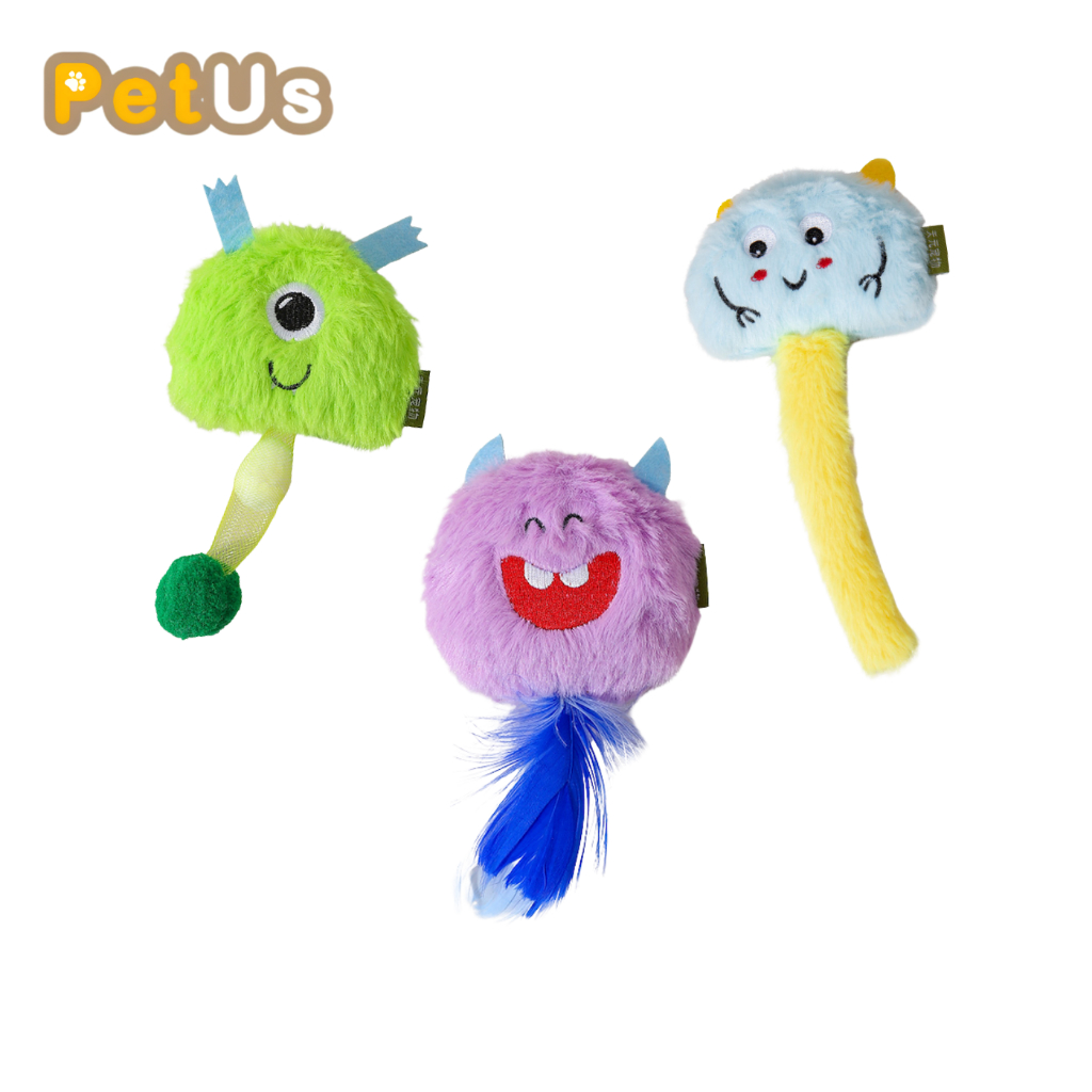 ของเล่นแมว ตุ๊กตาแคทนิป ของเล่นแมวสอดไส้แคทนิป กลิ่นหญ้าแมวธรรมชาติ ดีไซน์หลากหลาย มีให้เลือก 3 แบบ