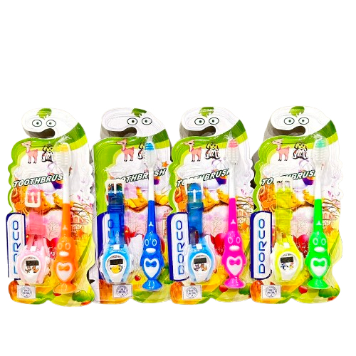 DORCO แปรงสีฟันเด็ก 3-12 ขวบ  ด้ามจับการ์ตูน ของแถม นาฬิกา ใช้ได้จริง ขนนุ่ม หัวแปรงเล็ก คุณภาพดี