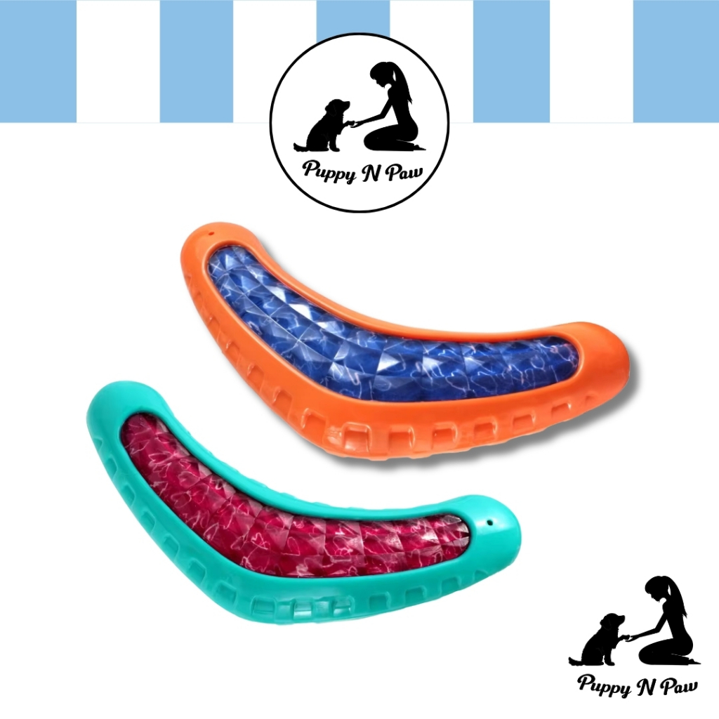 Puppy N Paw Boomerang Bite Toy ของเล่นฝึกทักษะสำหรับสุนัข บูมเมอแรง ของเล่นยางสำหรับกัด ขัดฟันหมา ของเล่นหมาใหญ่