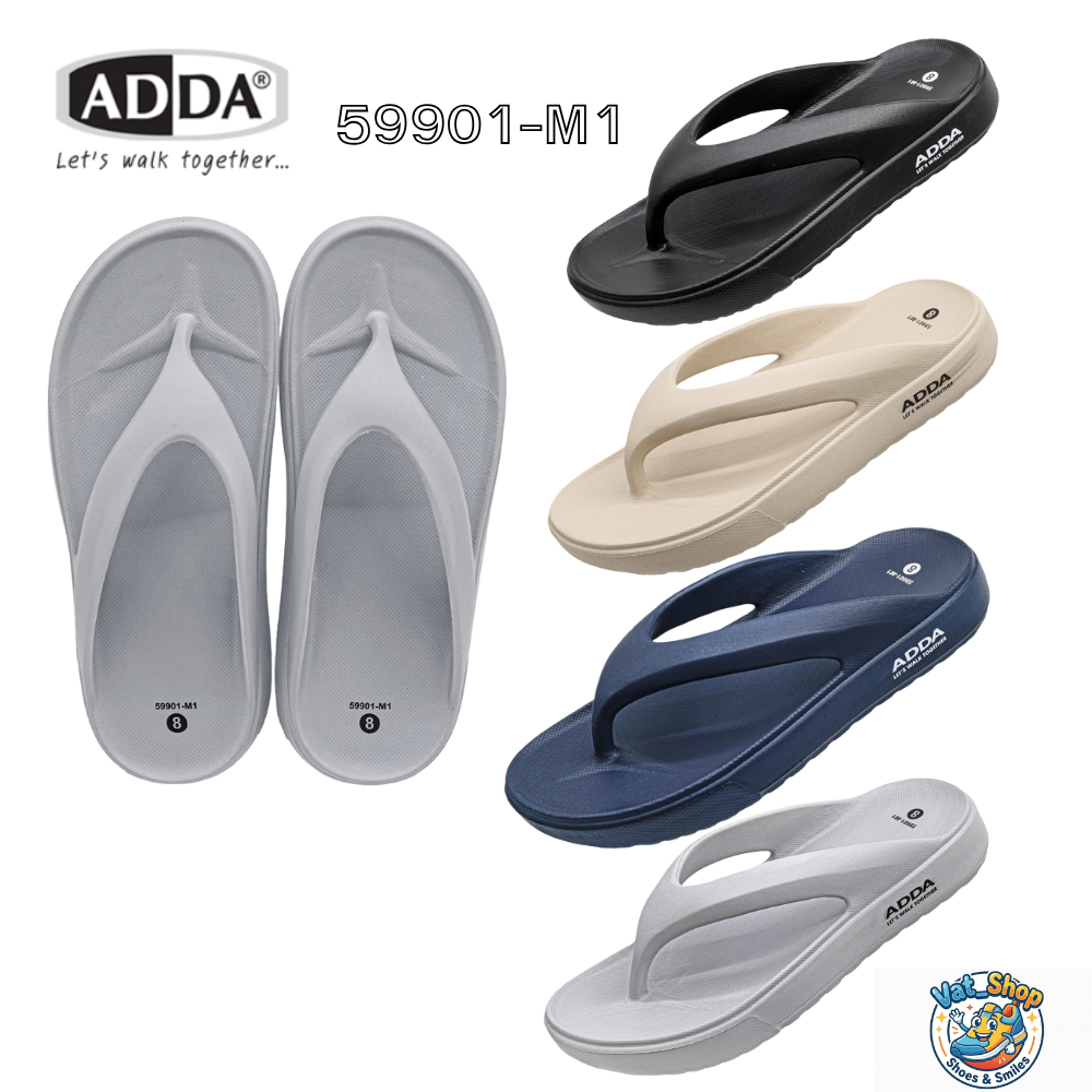 รองเท้าแตะ ADDA  แบบหูคีบผู้ชาย รองเท้าลำลอง รุ่น 59901M1 (ไซส์ 7-10)