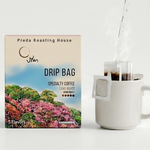 Drip coffee Preda Specialty ;10g ดริปแบค (dripbag) รวมคั่วอ่อน Specialty coffee 5ตัว ;10g