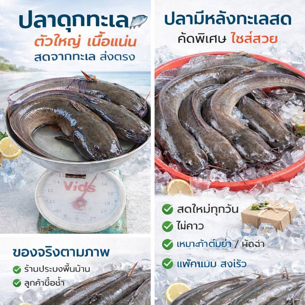 ปลาดุกเล ปลามิหลัง ปลาทะเลอันดามัน พร้อมส่ง