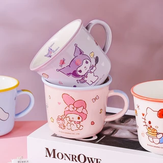 【ของแท้】Sanrio แก้วเซรามิก 340ml แก้วกาแฟลายการ์ตูน ลายน่ารัก กล่องสวย ของขวัญวันเกิด ถ้วยมีหู