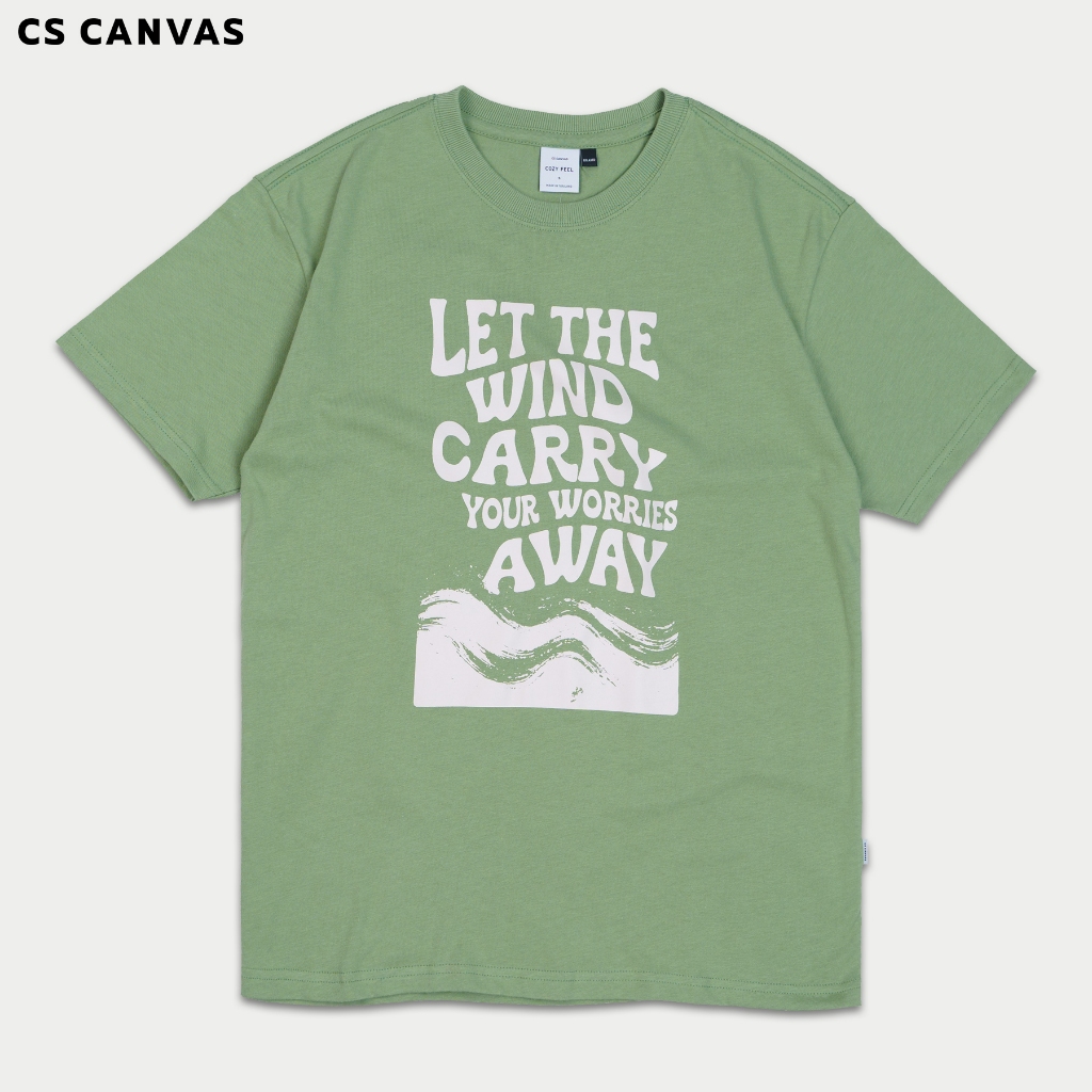 CS CANVAS /Cozy Feel  เสื้อยืดผู้ใหญ่ทรงรีแล็กซ์ ลายธรรมชาติ คลื่นทะเล ผ้า cotton 100% ใส่สบาย ไม่ร้อน Characters Studio