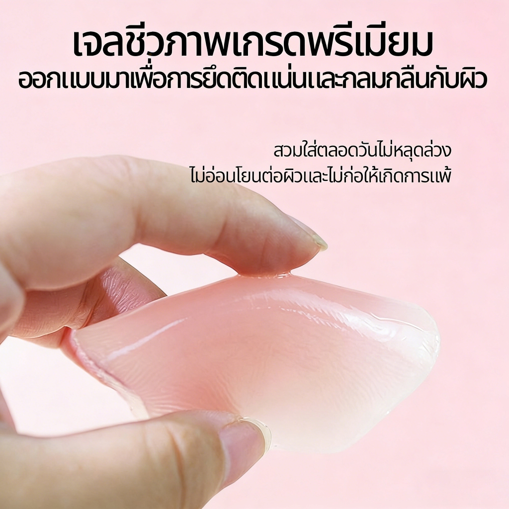 ซิลิโคนปิดจุก รุ่นมีกาว ปิดจุกนม ไม่เหนียวติดทนและนาน แพทช์เต้านมซิลิโคนชิ้นเดียวรูปแบบใหม่ 6.5 ซม. - รูปที่ 3