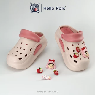 Hello Polo รองเท้ารัดส้นผู้หญิง กันลื่นและทนทาน ใส่สบาย ระบายอากาศดี ส้นสูง 5.5 ซม พื้นนุ่ม พร้อมการ์ตูนน่ารัก HP8059