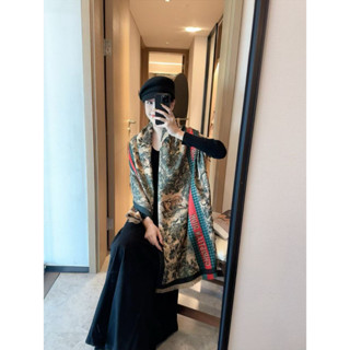 #พร้อมส่ง ผ้าพันคอกันนหาวแฟชั่นเสือ ผ้าคลุมไหล่สีสวย