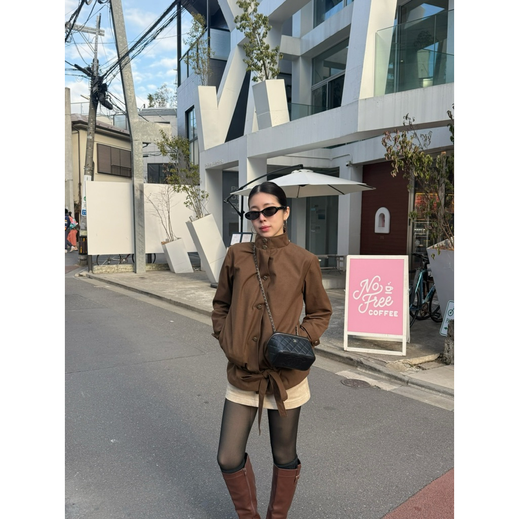 HADID BROWN COAT เสื้อโค้ทตัวยาว(สินค้าพร้อมส่งใน3วัน)