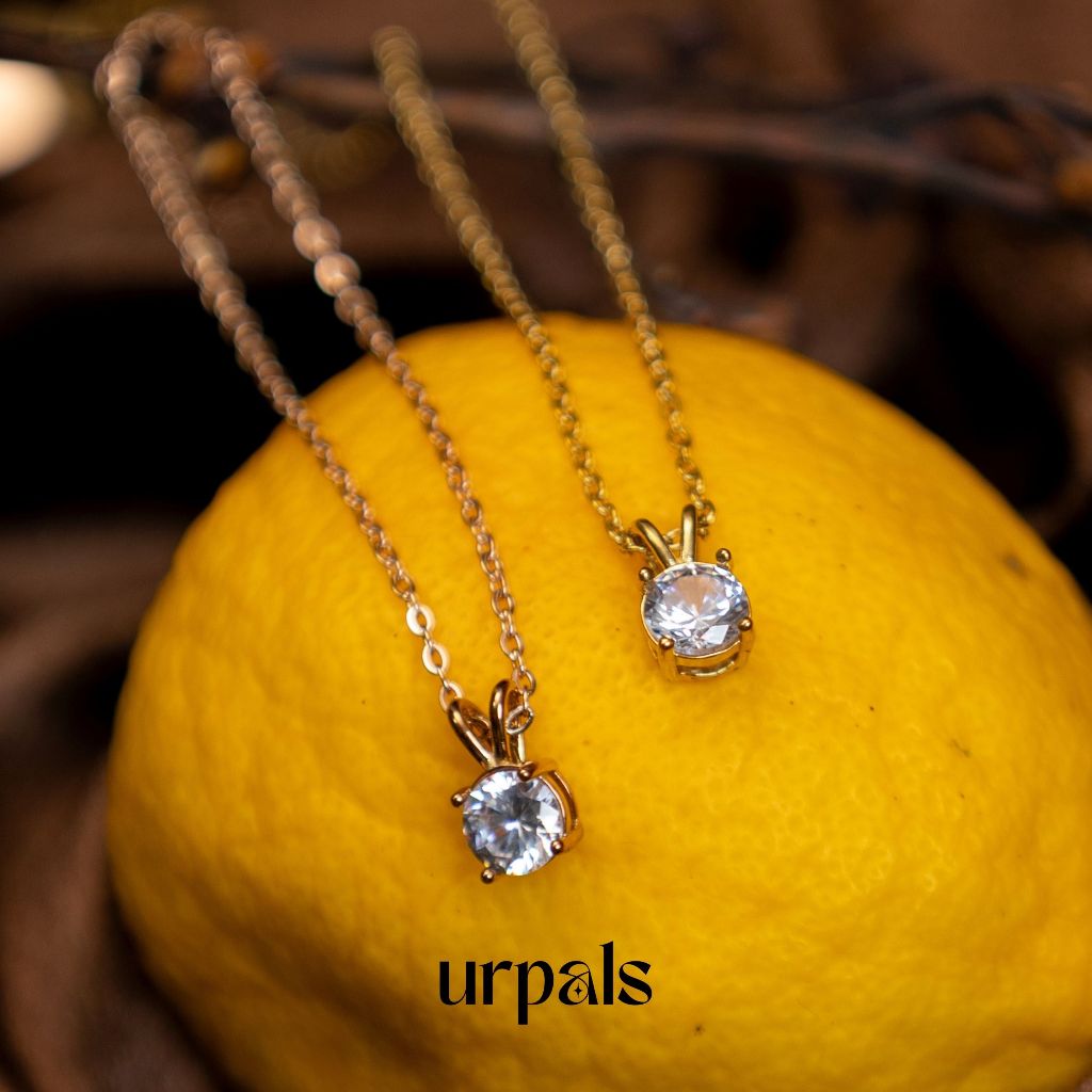 URPALS สร้อยคอ Stainless ชุบทอง 18K ฝังเพชร CZ เกรดคุณภาพสูง ใส่อาบน้ำ ออกกำลังกายได้ ขนาด 40+5cm